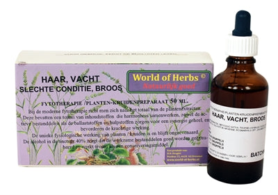 World Of Herbs Fytotherapie Haar / Vacht / Broos 50 ML