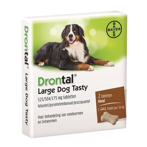 Bayer Drontal Ontworming Hond L Tasty 2 TABLETTEN HOND BAYER 