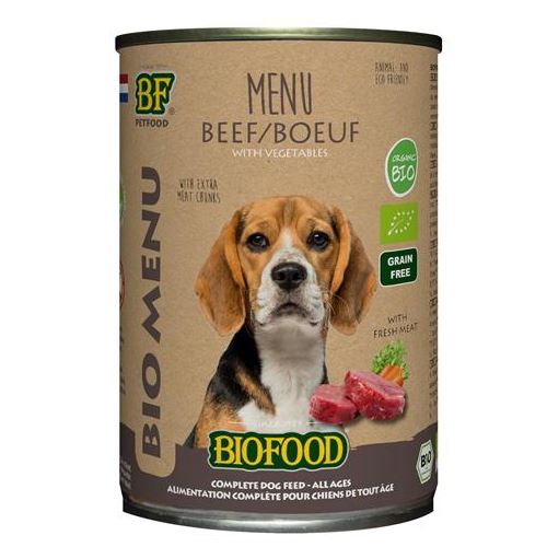 Biofood Organic Hond Rund Menu Blik 400 GR (12 stuks) HOND BIOFOOD 
