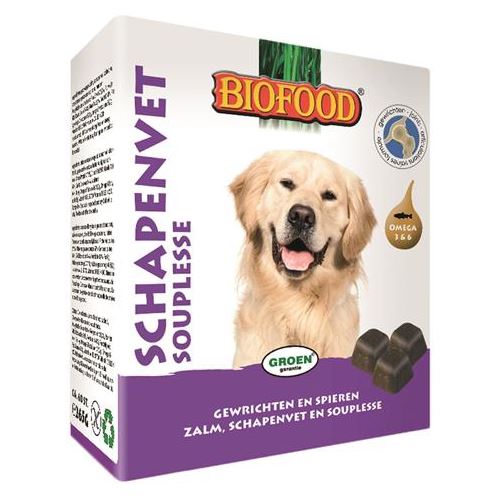 Biofood Schapenvet Maxi Bonbons Souplesse 40 ST HOND BIOFOOD 