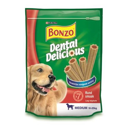 Bonzo Dental Delicious Rund Smaak 200 GR (6 stuks) HOND BONZO 