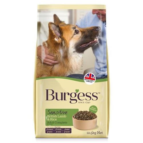 Burgess Dog Sensitive Brits Lam / Rijst 12,5 KG HOND BURGESS 