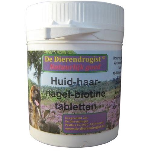 Dierendrogist Huid-Haar-Nagel-Biotine Tabletten 100 STUKS HOND DIERENDROGIST 