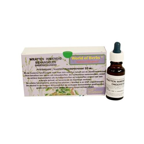Dierendrogist World Of Herbs Fytotherapie Wratten Uitwendig/Inwendig Behandelen 2X20 ML HOND DIERENDROGIST 