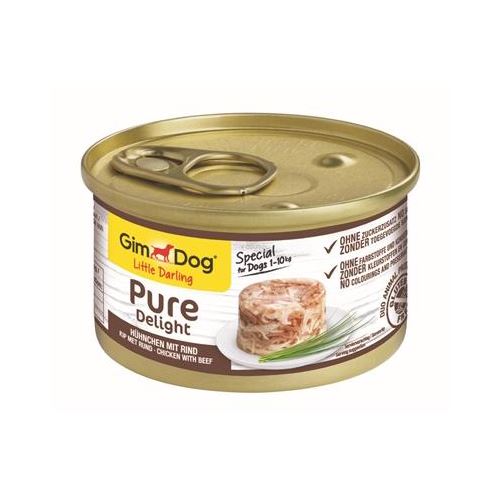 Gimdog Little Darling Pure Delight Kip / Rund 85 GR (12 stuks) HOND GIMDOG 