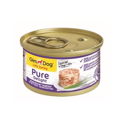 Gimdog Little Darling Pure Delight Kip / Tonijn 85 GR (12 stuks) HOND GIMDOG 