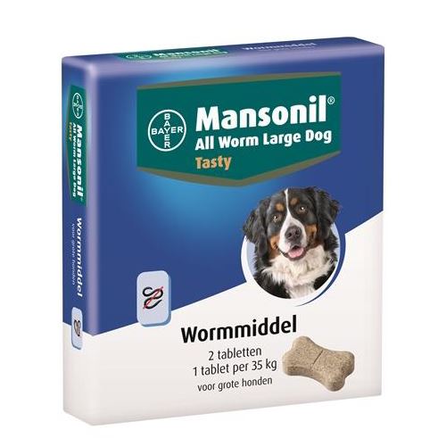 Mansonil Grote Hond All Worm Tasty Tabletten 2 ST HOND MANSONIL 