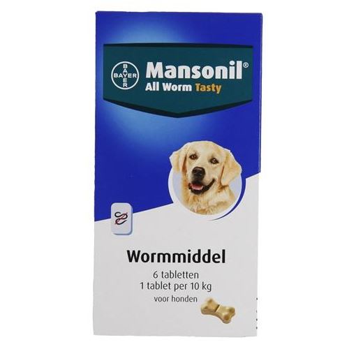 Mansonil Hond All Worm Tabletten 6 ST HOND MANSONIL 