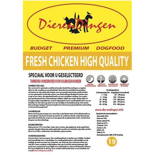 Merkloos Budget Premium Dogfood Fresh Chicken High Quality 14 KG HOND MERKLOOS 