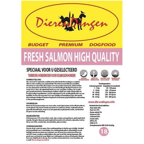 Merkloos Budget Premium Dogfood Fresh Salmon High Quality 14 KG HOND MERKLOOS 