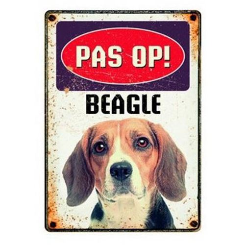 Plenty Gifts Waakbord Blik Beagle 15X21 CM HOND PLENTY GIFTS 