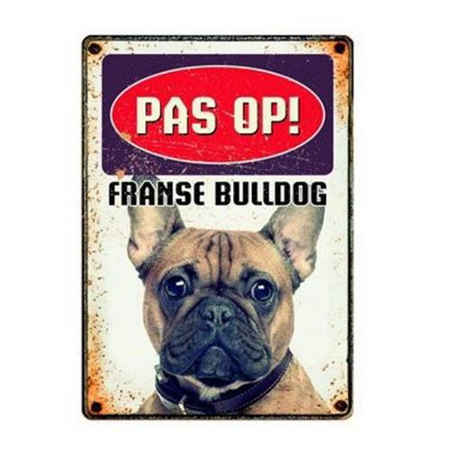 Plenty Gifts Waakbord Blik Franse Bulldog 15X21 CM HOND PLENTY GIFTS 