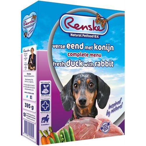 Renske Vers Vlees Eend/Konijn 395 GR (10 stuks) HOND RENSKE 