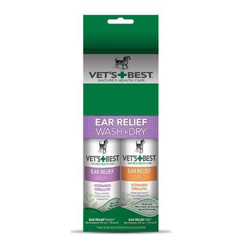 Vets Best Ear Wash & Dry Combo Pack 2X120 ML HOND VETS BEST 