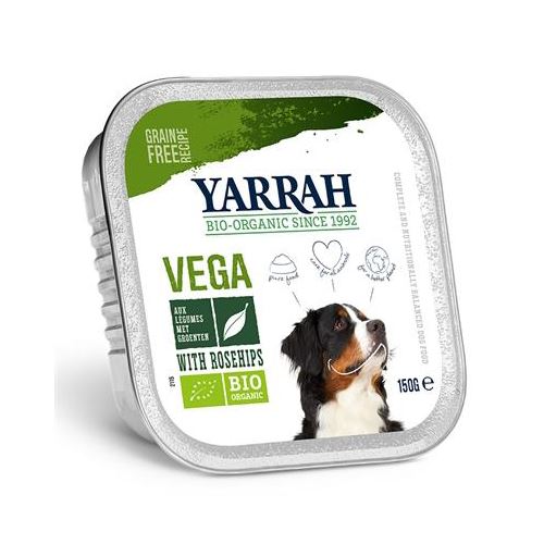 Yarrah Dog Alu Brokjes Vega Met Rozenbottels 12X150 GR HOND YARRAH 