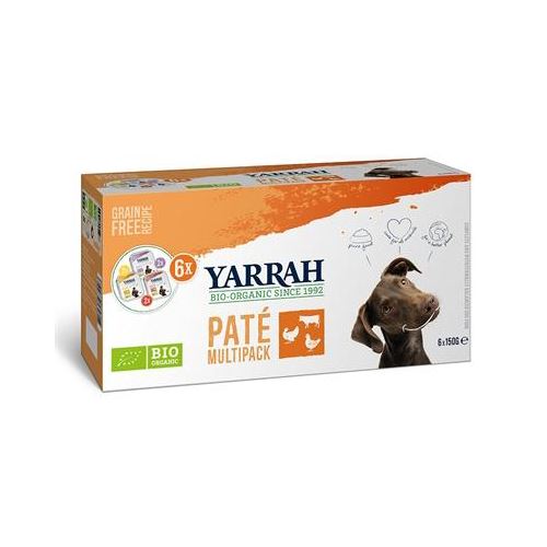 Yarrah Organic Hond Multipack Pate Kalkoen / Kip / Rund 6X150 GR HOND YARRAH 